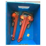 Pipe Wrenches x3, Rigid Brand