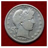 1901 S Barber Silver Half Dollar