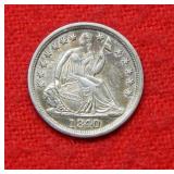 1840 O Seated Liberty Silver Half Dime "Cleaned"