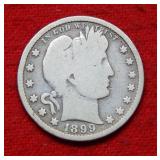 1899 S Barber Silver Quarter