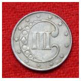 1851 Silver Three Cent Nickel