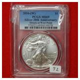 2016 (W) American Eagle PCGS MS69 1 Oz Silver