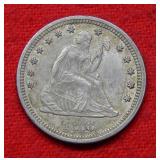 1876 Seated Liberty Silver Quarter