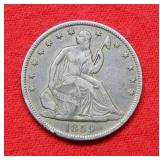 1859 O Seated Liberty Silver Half Dollar -No Motto