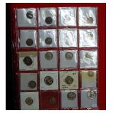 (20) Assorted US Type Set Coins-Indian Head Cent,