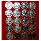 Roll of Franklin Silver Proof Half Dollar Mix Date