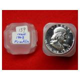 Roll of 1963 Franklin Silver Proof Half Dollars