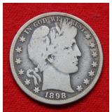 1898 O Barber Silver Half Dollar