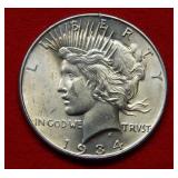 1934 Peace Silver Dollar
