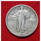 1918 D Standing Liberty Silver Quarter