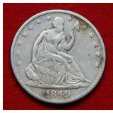 1849 O Seated Liberty Silver Half Dollar