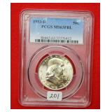 1953 D Franklin Silver Half Dollar PCGS MS63FBL