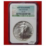 1986 American Eagle NGC MS69 1 Oz Silver