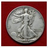 1938 D Walking Liberty Silver Half Dollar