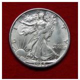 1944 S Walking Liberty Silver Half Dollar