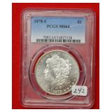 1878 S Morgan Silver Dollar PCGS MS64