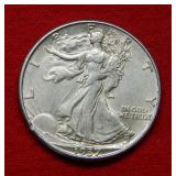 1937 D Walking Liberty Silver Half Dollar