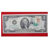1976 $2 Federal Reserve Note 1st Day Issue - Stamp