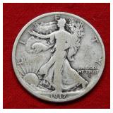 1917 S OBV Walking Liberty Silver Half Dollar