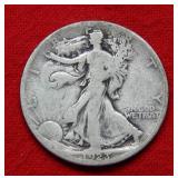 1923 S Walking Liberty Silver Half Dollar