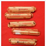 (5) Rolls of Lincoln Wheat Cent Mixed Dates/Grades