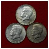 (3) Kennedy Silver (40%) Half Dollar