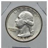 1951 D Washington Silver Quarter