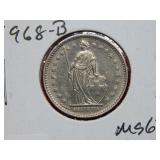 1968 B Switzerland 1 Franc