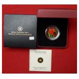 2011 Canada $20 Silver Tulip  w/ Glass Lady Bug