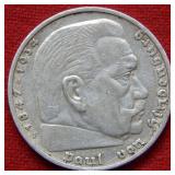 1935 German Silver 5 Marks