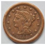 1854 Large Cent