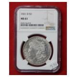 1921 D Morgan Silver Dollar NGC MS61
