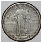 1917 D Standing Liberty Silver Quarter Type I