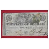 1863 State of Georgia 25 Cent Note #8325