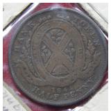 1844 Montreal Half Cent Bank Token