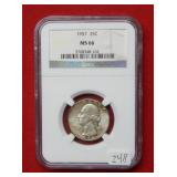 1957 Washington Silver Quarter NGC MS66