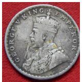 1919 India Silver Rupee