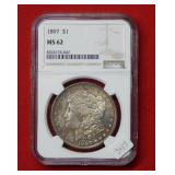 1897 Morgan Silver Dollar NGC MS62