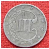 1853 Silver Three Cent Nickel