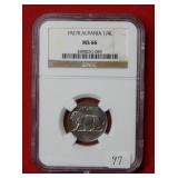 1927R Albania 1/4L NGC MS66