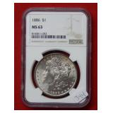 1886 Morgan Silver Dollar NGC MS63
