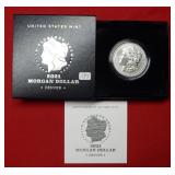 2021 D Morgan Silver Dollar  - Box & COA