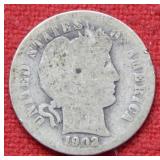 1902 Barber Silver Dime