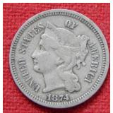 1874 Three Cent Nickel