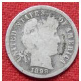 1898 Barber Silver Dime