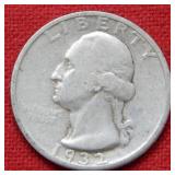 1932 S Washington Silver Quarter -- Key Date