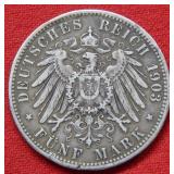1903 German Prussia 5 Mark