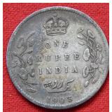 1903 India Silver Rupee