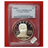 1998 S Crispus Attucks Dollar PCGS PR69DCAM