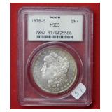 1878 S Morgan Silver Dollar PCGS MS63